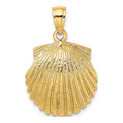 10K Yellow Gold Scallop Shell Pendant