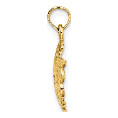 10K Yellow Gold Scallop Shell Pendant – view 3