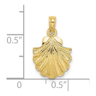 10K Yellow Gold Scallop Shell Pendant – view 4
