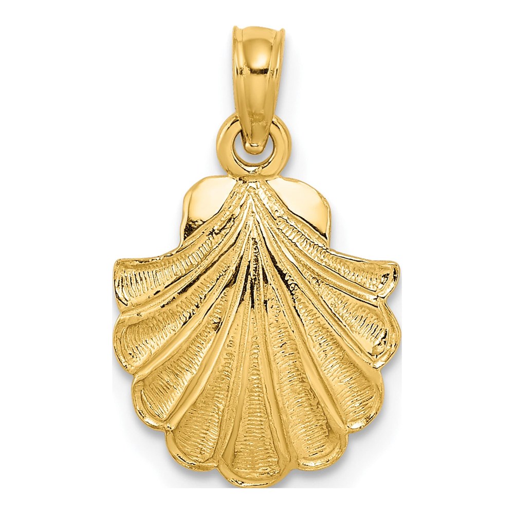 10K Yellow Gold Scallop Shell Pendant