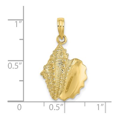 10K Yellow Gold Conch Shell Pendant – view 4