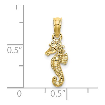 10K Yellow Gold Mini Seahorse Charm – view 4