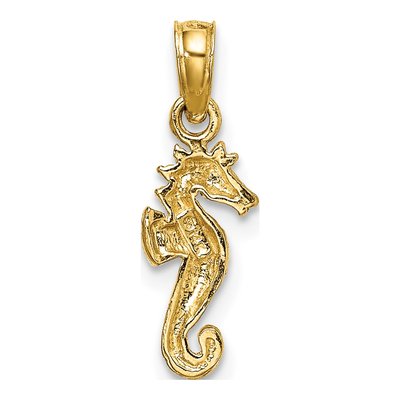10K Yellow Gold Mini Seahorse Charm – view 5
