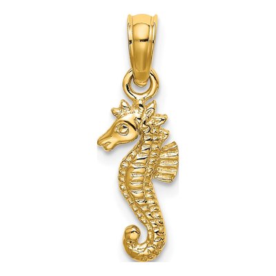 10K Yellow Gold Mini Seahorse Charm