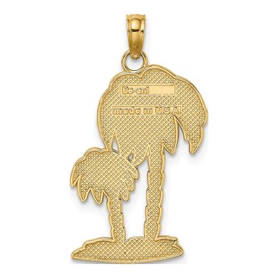 10K Yellow Gold Double Palm Trees Pendant – view 5