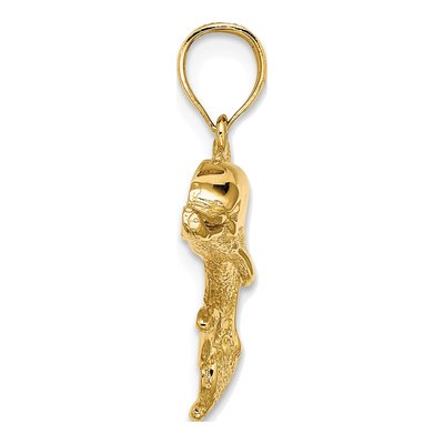 10K Yellow Gold Engraved Dolphin Charm – view 3