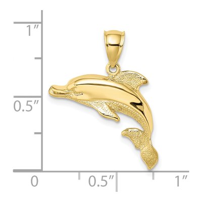 10K Yellow Gold Engraved Dolphin Charm – view 4