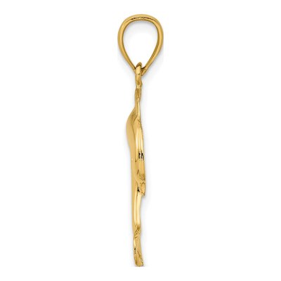 10K Yellow Gold Dolphin Pendant – view 3