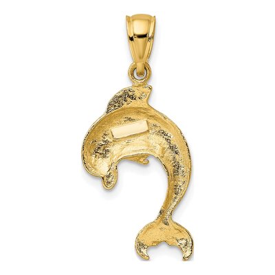 10K Yellow Gold Dolphin Pendant – view 5