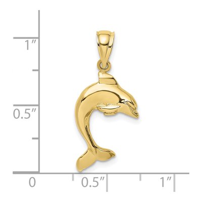 10K Yellow Gold Dolphin Charm – view 4