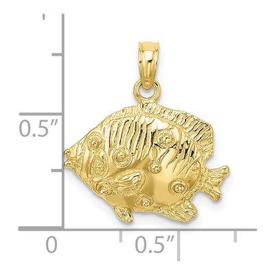10K Yellow Gold Butterfly Fish Pendant – view 4
