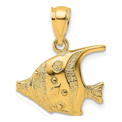10K Yellow Gold Fish Pendant
