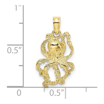 10K Yellow Gold Octopus Pendant – view 4