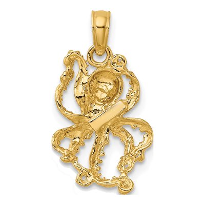 10K Yellow Gold Octopus Pendant – view 5