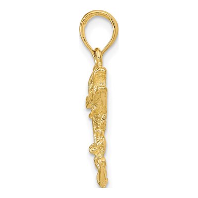 10K Yellow Gold Bass Fish Pendant – view 3