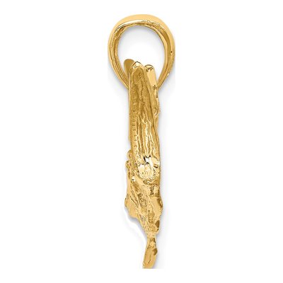 10K Yellow Gold Textured Marlin Fish Charm – view 3
