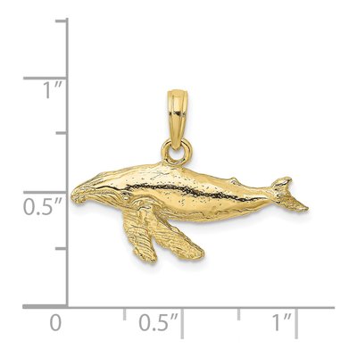 10K Yellow Gold Whale Pendant – view 4