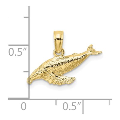 10K Yellow Gold Whale Pendant – view 4