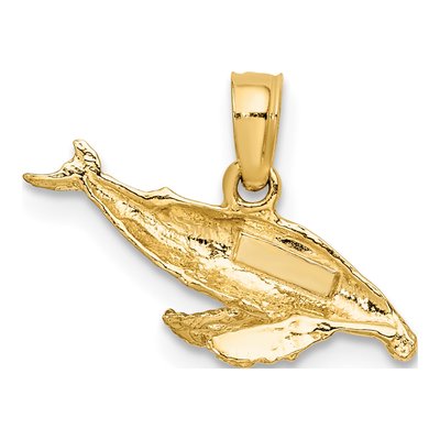 10K Yellow Gold Whale Pendant – view 5