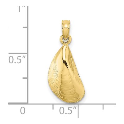10K Yellow Gold Mussel Shell Pendant – view 4