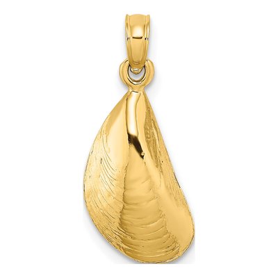 10K Yellow Gold Mussel Shell Pendant
