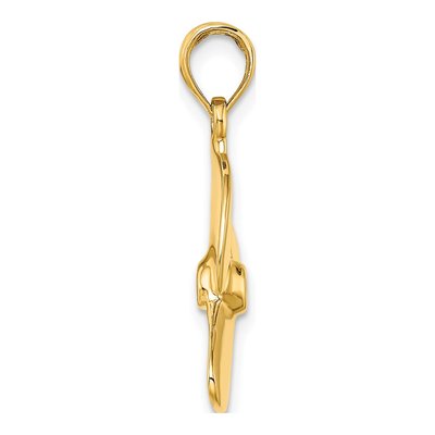 10K Yellow Gold 3D Propeller Pendant – view 3