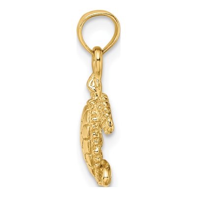 10K Yellow Gold Mini 3-D Sea Turtle Charm – view 3
