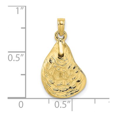 10K Yellow Gold Oyster Shell Pendant – view 4