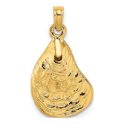 10K Yellow Gold Oyster Shell Pendant