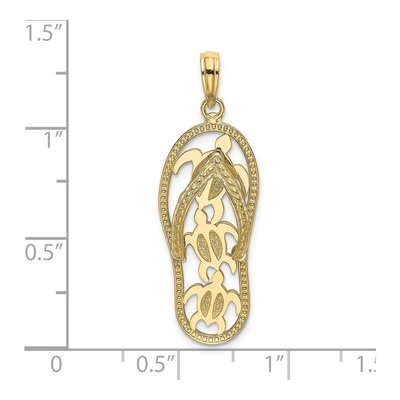 10K Yellow Gold Turtle Flip-Flop Pendant – view 3