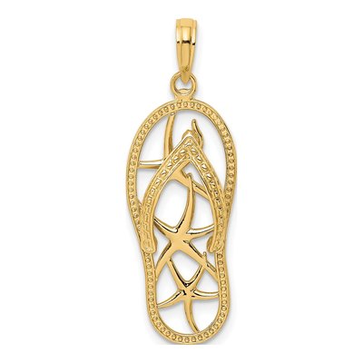 10K Yellow Gold Flip-Flop Starfish Charm