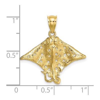 10K Yellow Gold Spotted Eagle Ray Charm – view 4