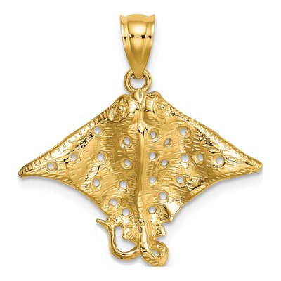 10K Yellow Gold Spotted Eagle Ray Charm