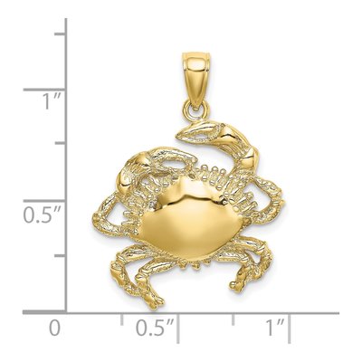 10K Yellow Gold 2-D Crab Charm – view 4