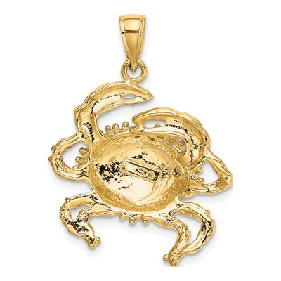10K Yellow Gold 2-D Crab Charm – view 5
