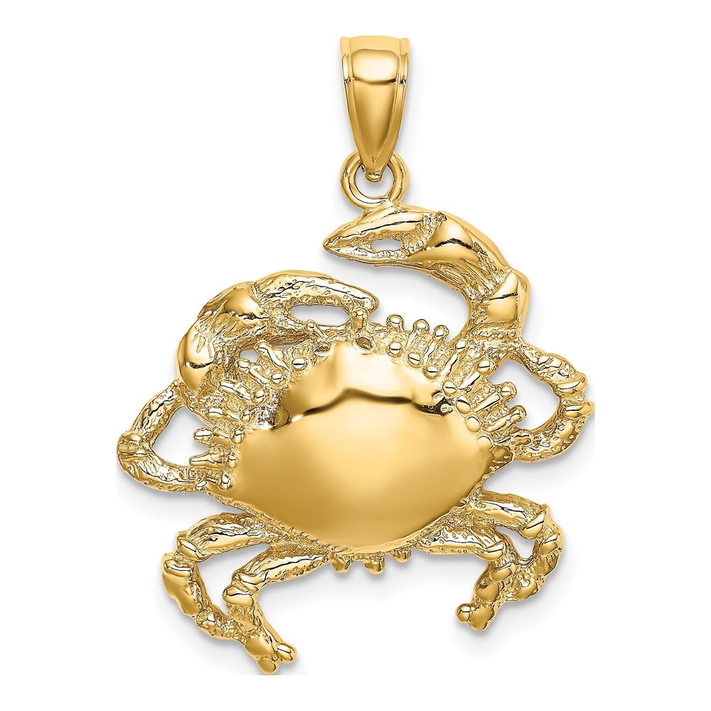 10K Yellow Gold 2-D Crab Charm