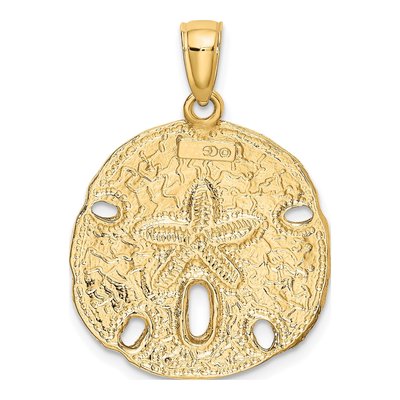 10K Yellow Gold Sand Dollar Pendant – view 5