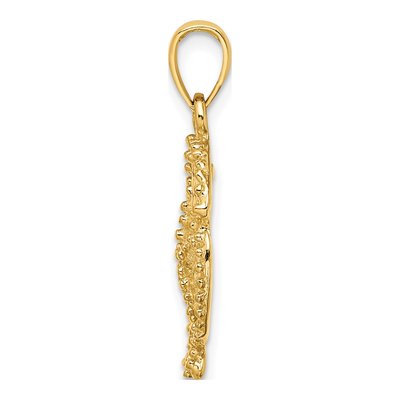 10K Yellow Gold Sand Dollar Pendant – view 3