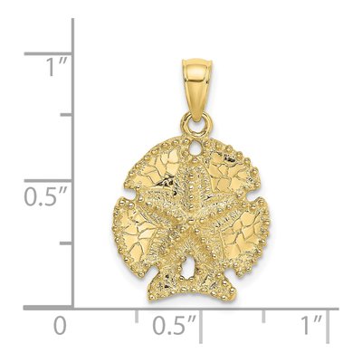 10K Yellow Gold Sand Dollar Pendant – view 4