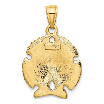 10K Yellow Gold Sand Dollar Pendant – view 5