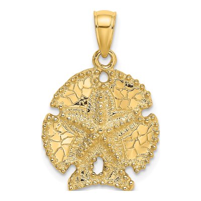 10K Yellow Gold Sand Dollar Pendant