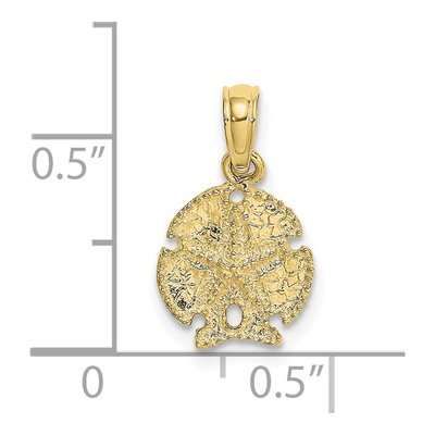 10K Yellow Gold Sand Dollar Pendant – view 4