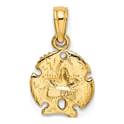 10K Yellow Gold Sand Dollar Pendant – view 5