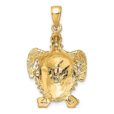 10K Yellow Gold Sea Turtle Shell Pendant – view 5