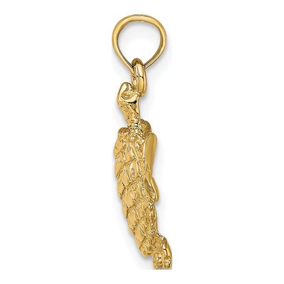 10K Yellow Gold Textured Sea Turtle Charm – view 3