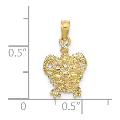 10K Yellow Gold Sea Turtle Pendant – view 4