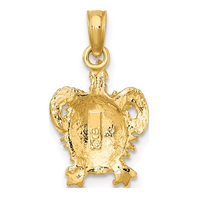 10K Yellow Gold Sea Turtle Pendant – view 5