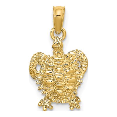 10K Yellow Gold Sea Turtle Pendant