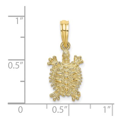 10K Yellow Gold 2-D Turtle Pendant – view 4