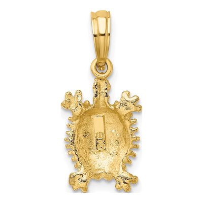 10K Yellow Gold 2-D Turtle Pendant – view 5